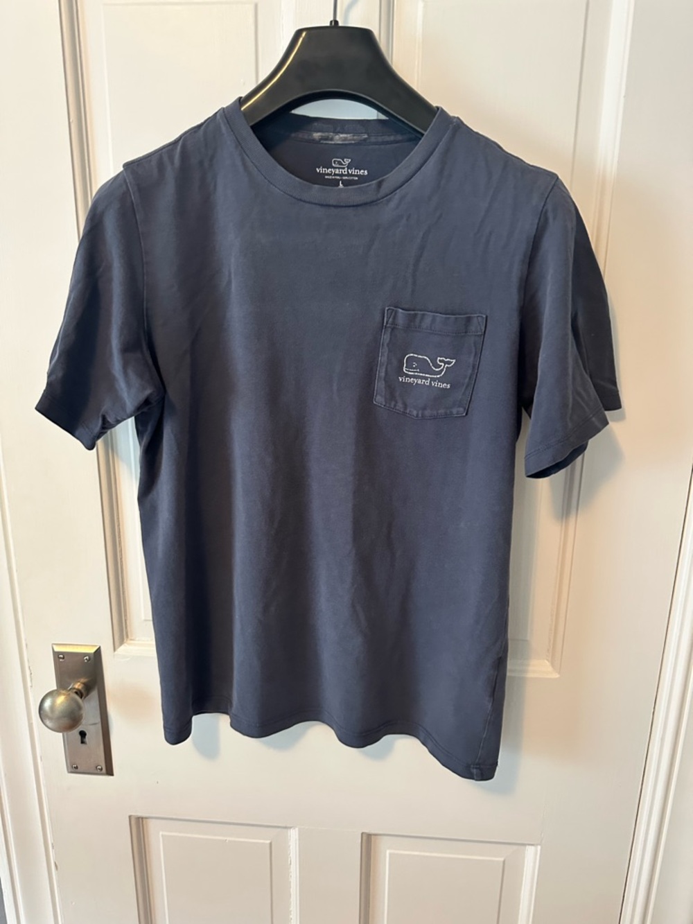 Vineyard Vines Whale Boys Navy Pocket T‑Shirt - Size Large (16)